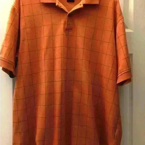 Arrow Orange & Brown Windowpane Plaid Short Sleeve Shirt- Size XXL - Picture 6 of 16